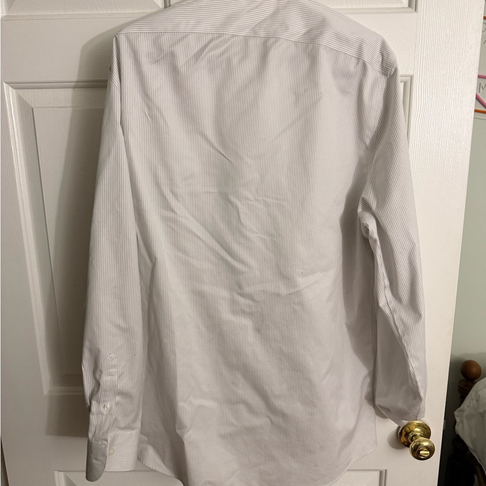 Classic White  Grey Striped Men's Shirt